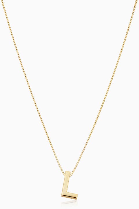 14K Gold Love Letter Initial Necklace