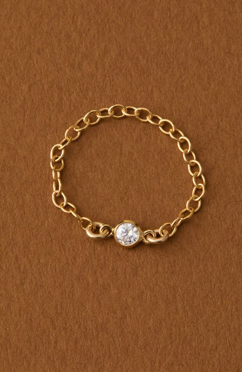 Set & Stones Renata Cubic Zirconia Chain Ring, Alternate, color, Gold