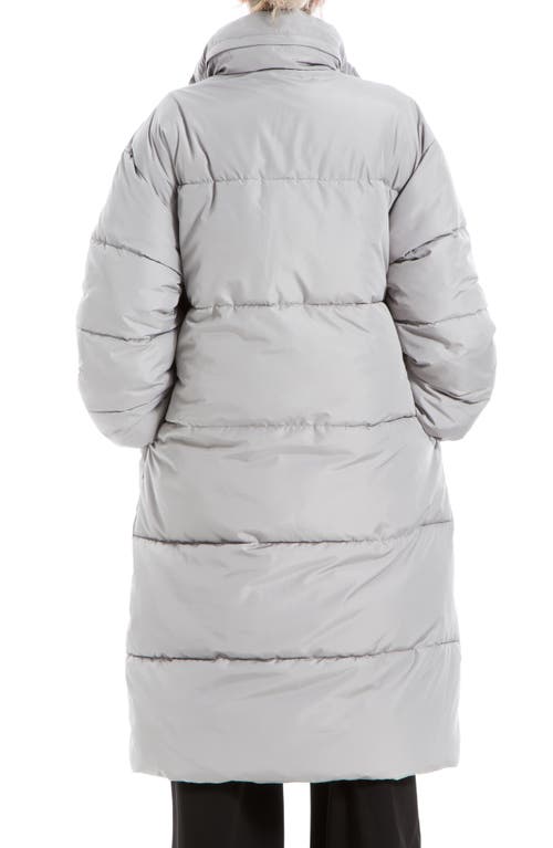 Max Studio Longline Puffer Jacket In Gray