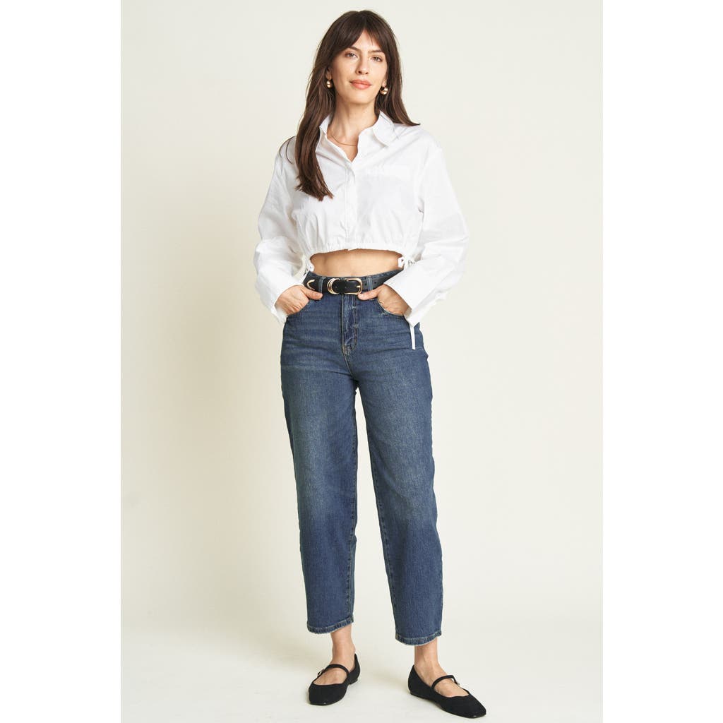OLIVER LOGAN OLIVER LOGAN HARLOW BARREL LEG JEANS HIGH RISE DARK AGED VINTAGE