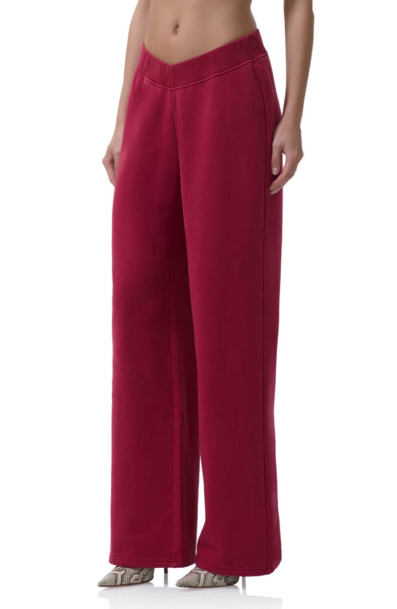AFRM Dustin V-Waist Wide Leg Sweatpants, Alternate, color, Rio Red