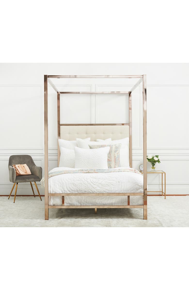 ELISABETH YORK Swirling Marble Rose Quartz Stone Pattern Cotton Accent Throw Pillow, Alternate, color, Pink