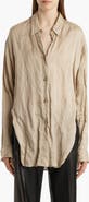 Khaite Goya Relaxed Crinkled Voile Button-Up Shirt
