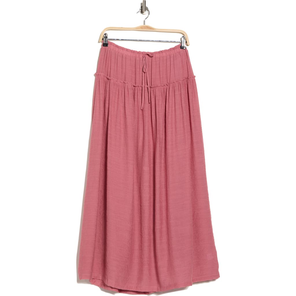 Bobeau Ruffle Edge Maxi Skirt In Pink