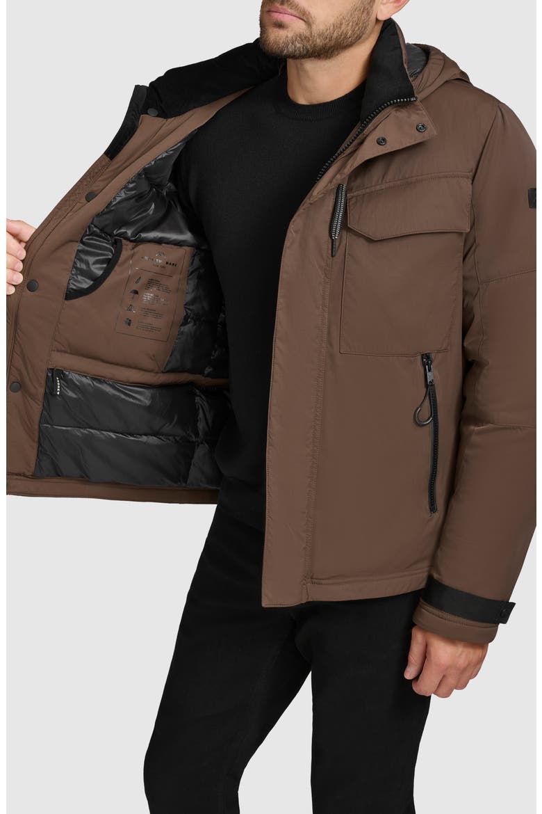 Hooded Utility Down & Feather Fill Jacket, Alternate, color, ESPRESSO