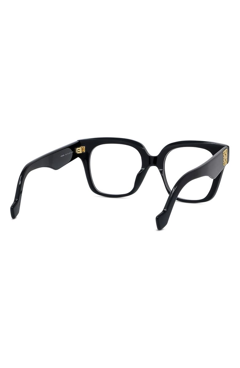 Loewe Anagram 51mm Square Optical Glasses, Alternate, color, Shiny Black