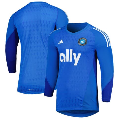 Men's adidas Blue Charlotte FC 2023 Goalkeeper Long Sleeve Replica Jersey