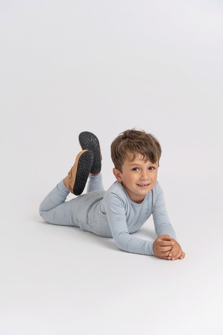 Boy Stars Print Cotton Round Neck Top and Pants Set, Alternate, color, Blue