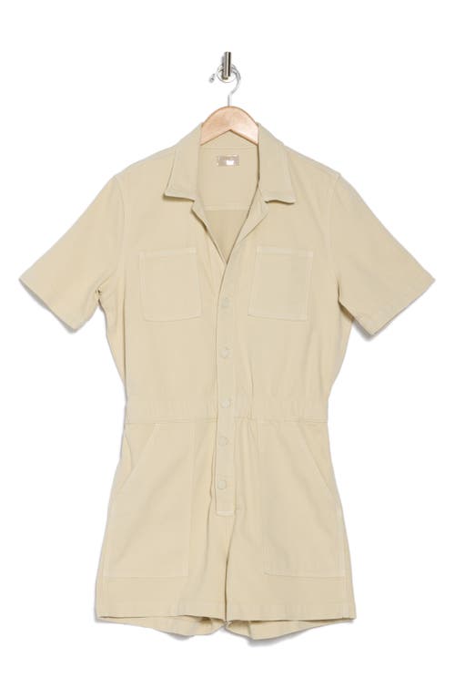Mother The Patch Springy Linen-blend Romper In Mojave Desert
