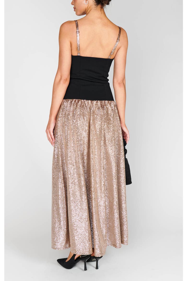 Hepburn Midi Dress, Alternate, color, Silver Confetti