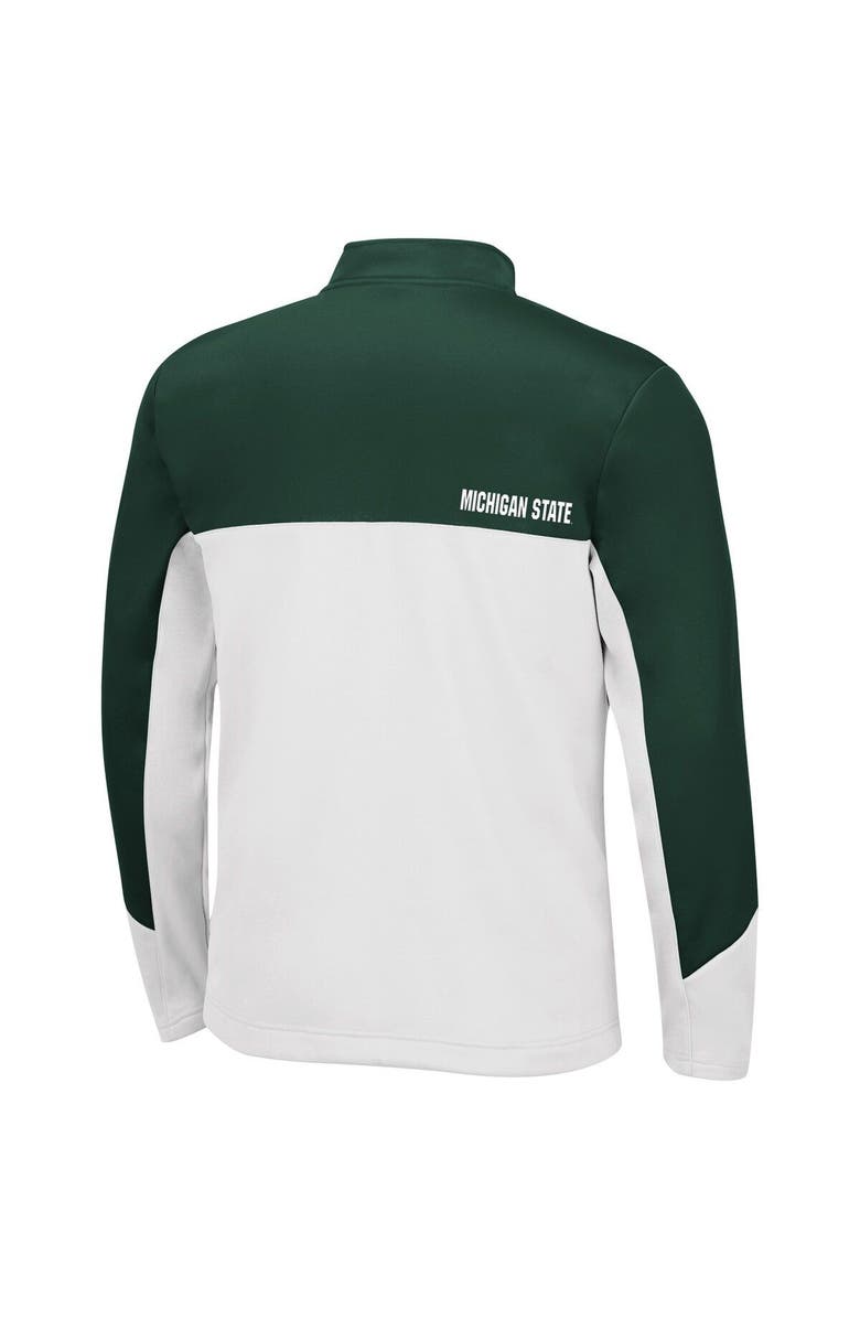COLOSSEUM Men's Colosseum Green/White Michigan State Spartans Triple Dog Dare Quarter-Zip Jacket, Alternate, color, 