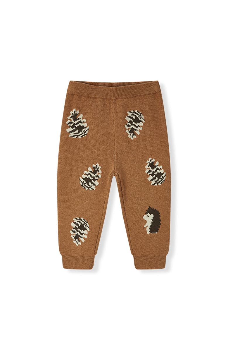 Milkbarn Knitted Sweatpants, Main, color, Pinecone & Hedgehog