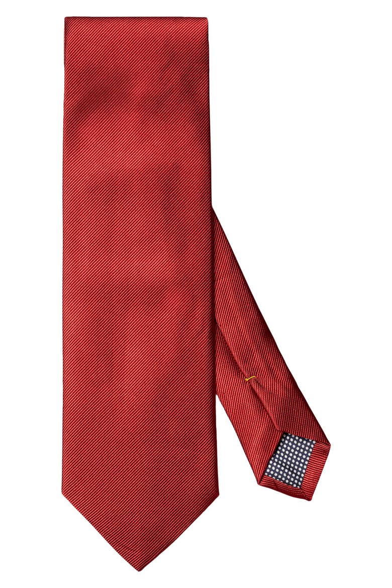Red Solid Silk Twill Tie, Main, color, RED