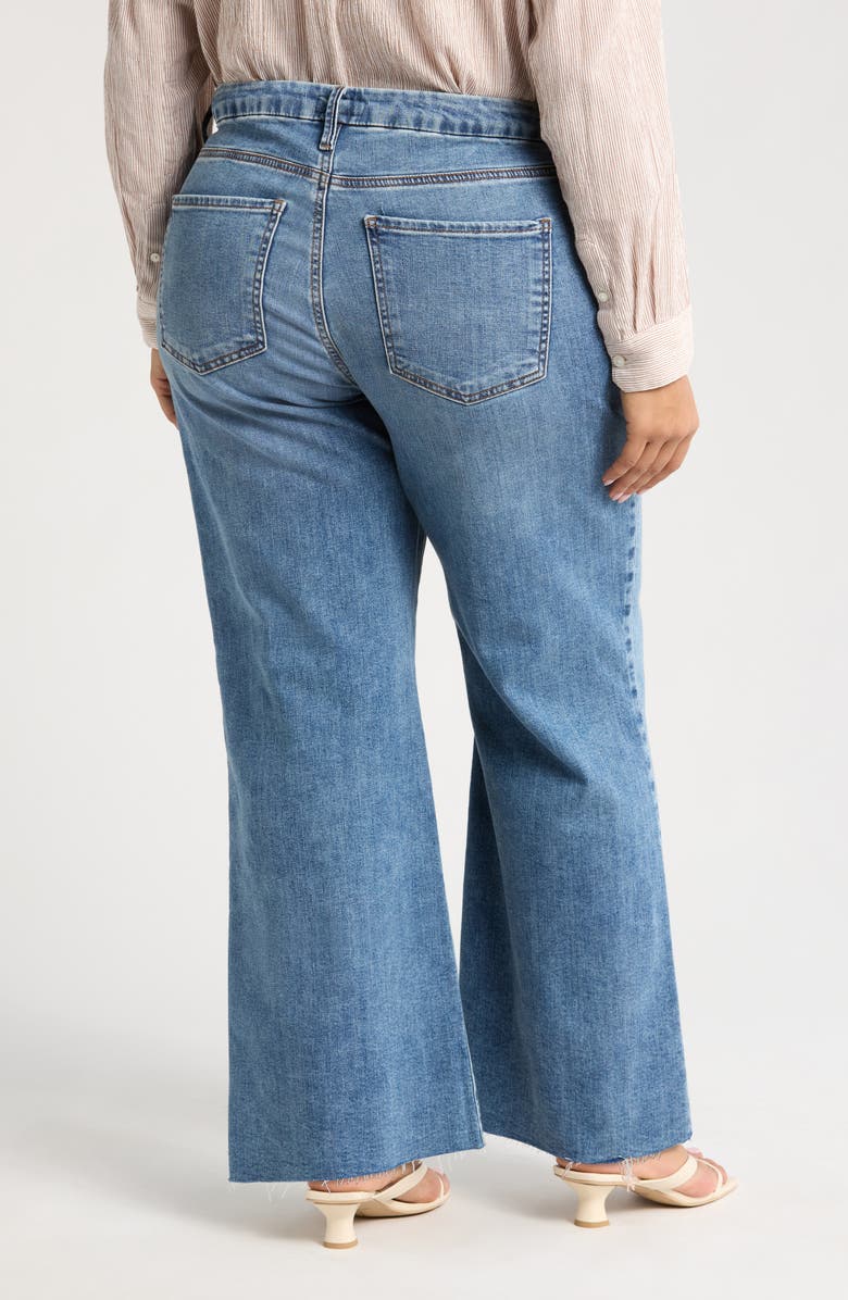 KUT from the Kloth Meg Fab Ab Raw Hem High Waist Wide Leg Jeans, Alternate, color, Optimism