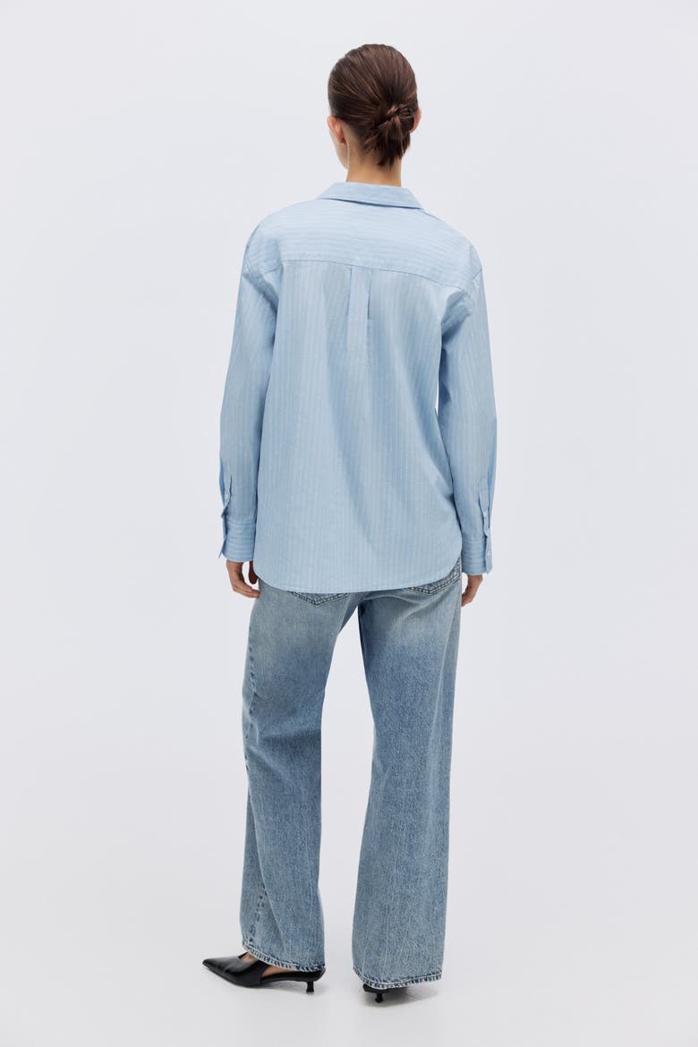Oversized Shirt, Alternate, color, Light blue/striped