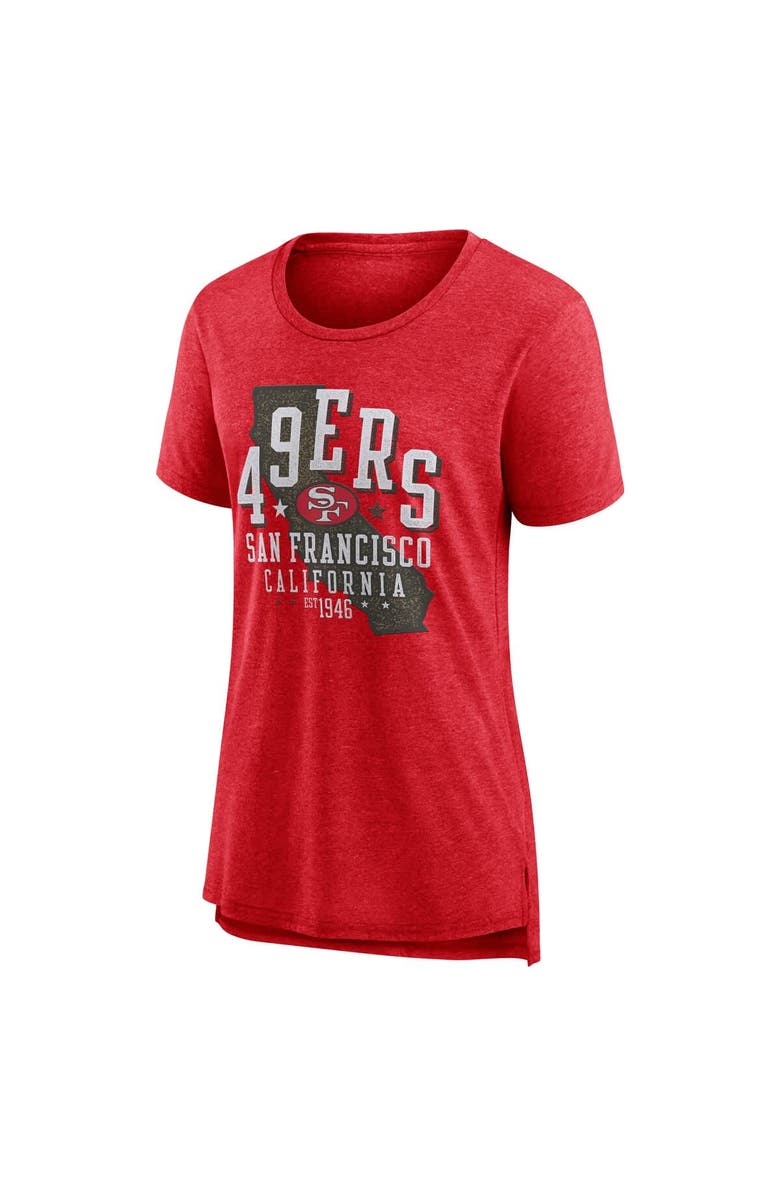 Nike Women's Nike Scarlet San Francisco 49ers Vintage Graphic Tri-Blend Scoop Neck T-Shirt, Alternate, color, Scarlet