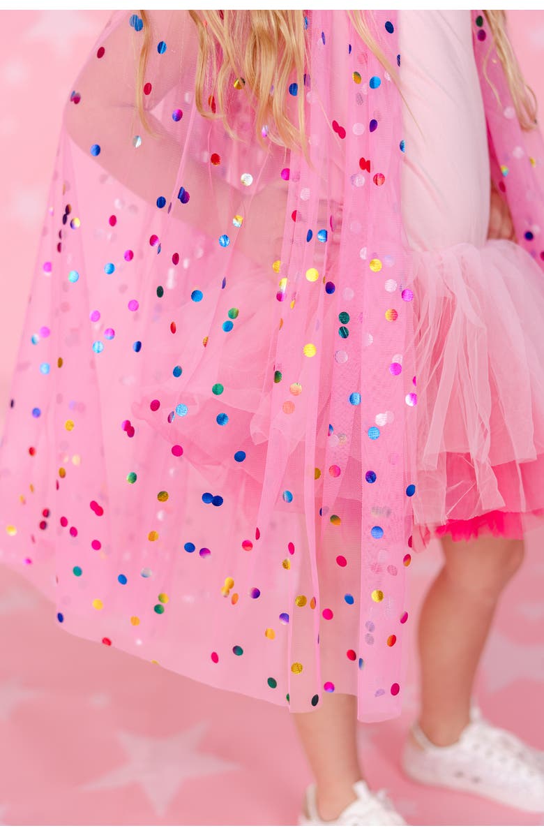 Sweet Wink Raspberry Confetti Cape, Alternate, color, Raspberry