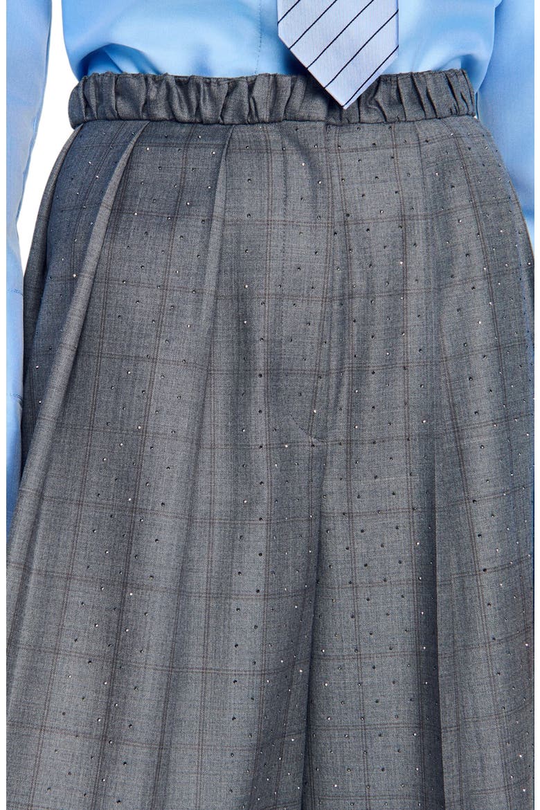 Check wool shorts, Alternate, color, Dark grey