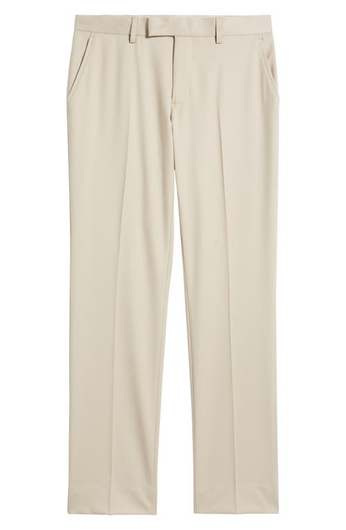 Open Edit Extra Trim Fit Solid Flat Front Dress Pants In Brown