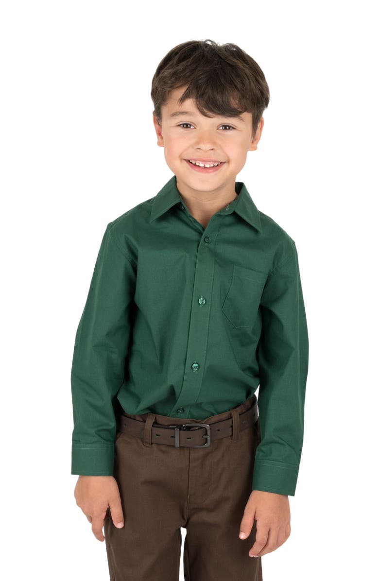 Leveret Boys Long Sleeve Dress Shirt, Alternate, color, Green