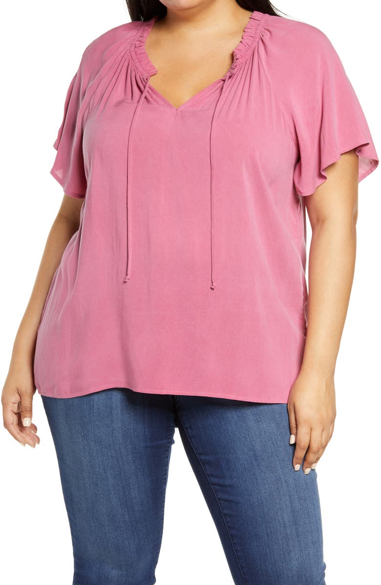 GIBSONLOOK Split Neck Blouse, Main, color,