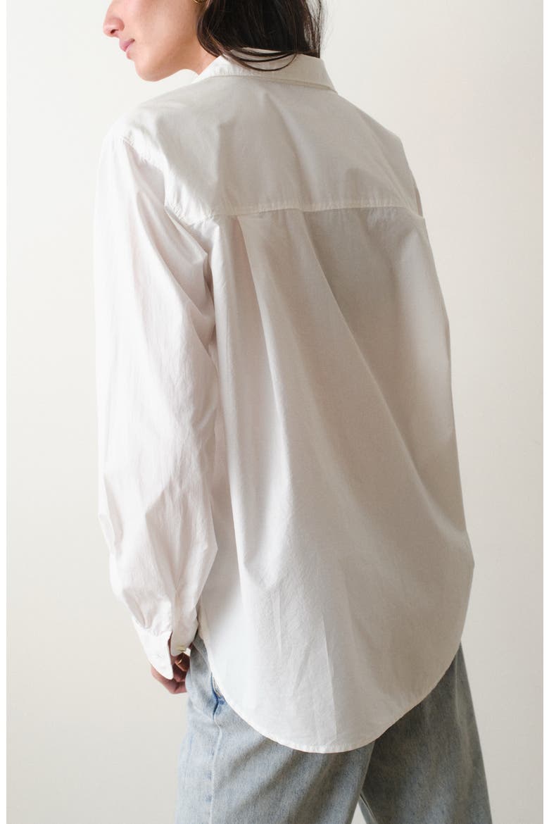Jane California Relaxed Pima Cotton Poplin Button-Up Shirt, Alternate, color, WHITE