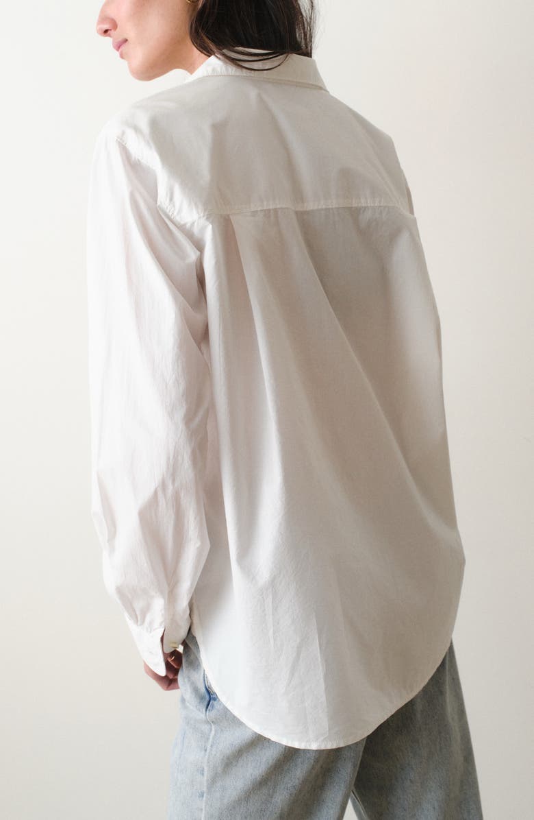 Marine Layer Jane California Relaxed Pima Cotton Poplin Button-Up Shirt, Alternate, color, White