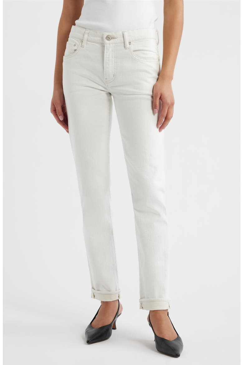 Keane Slim Straight Leg Jeans, Main, color, WHITE