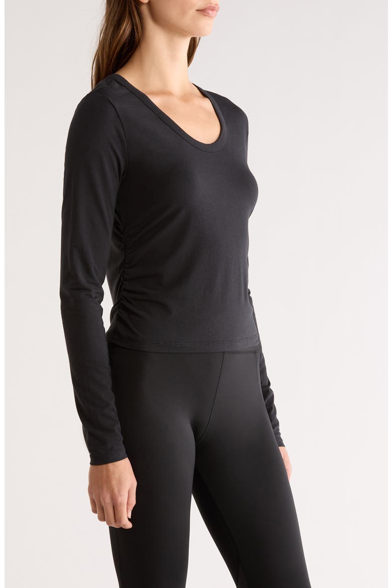 Chill Stretch Cotton Blend T-Shirt, Alternate, color, BLACK/ SAIL