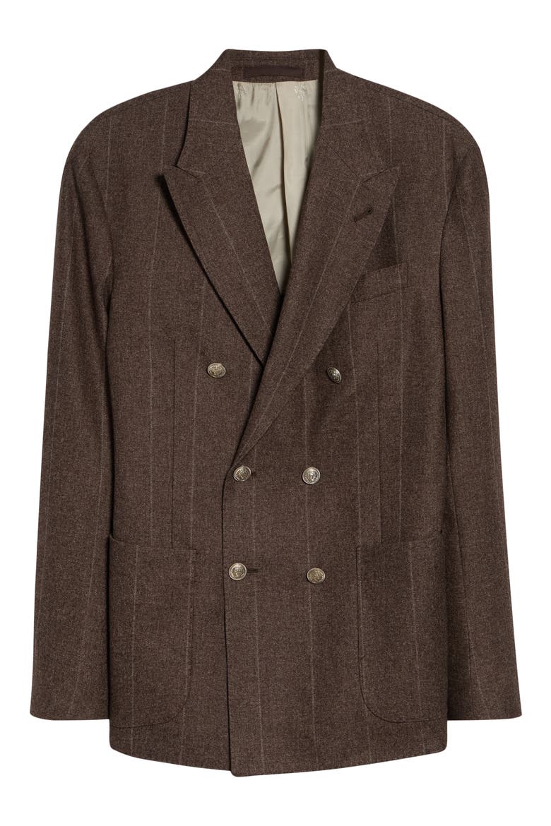Double Breasted Wool Blend Sport Coat, Alternate, color, 05 BROWN
