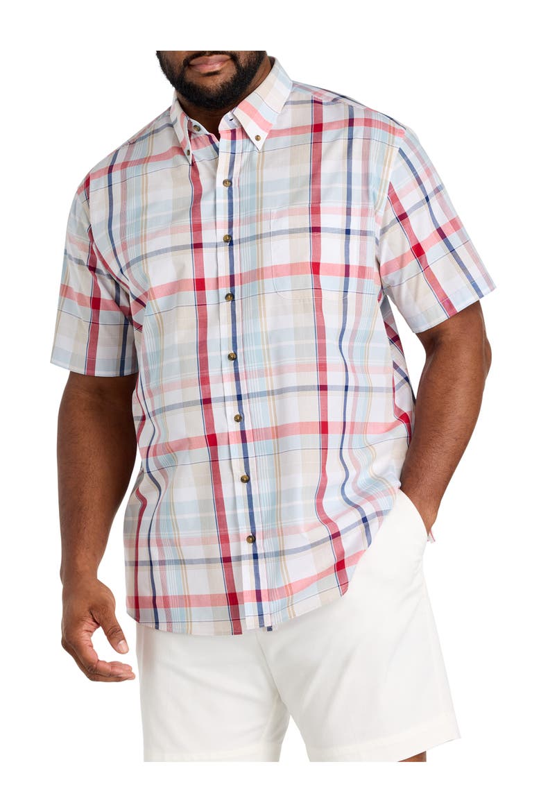 Big & Tall Easy-Care Large Plaid Sport Shirt V7, Main, color, MULTI