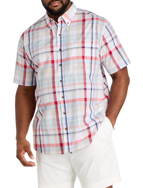 Big & Tall Easy-Care Large Plaid Sport Shirt V7