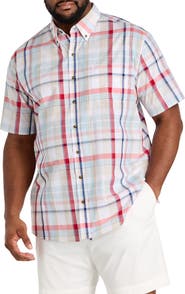 Harbor Bay by DXL Big & Tall Easy-Care Large Plaid Sport Shirt V7