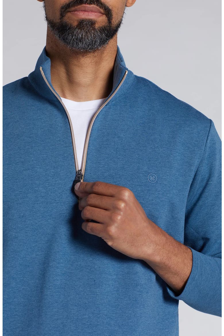 Domenico Quarter Zip Sweatshirt, Alternate, color, TEAL