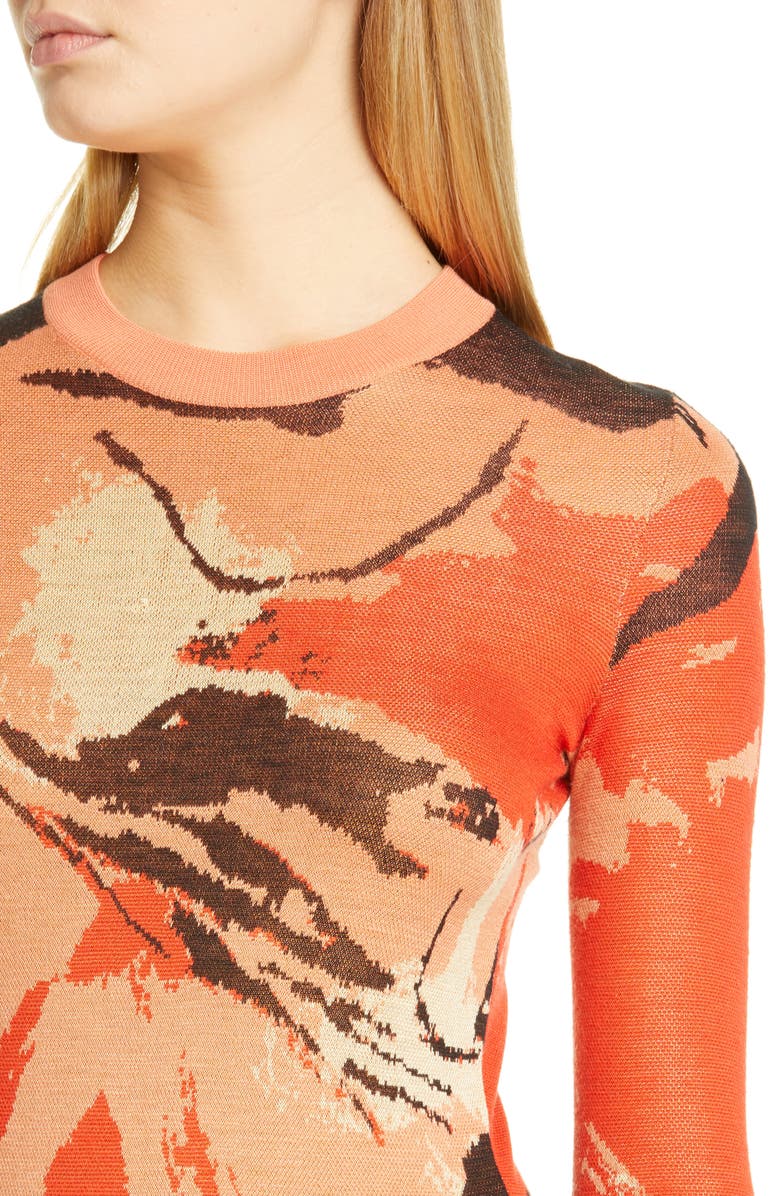 Proenza Schouler Marocaine Silk Jacquard Sweater, Alternate, color,