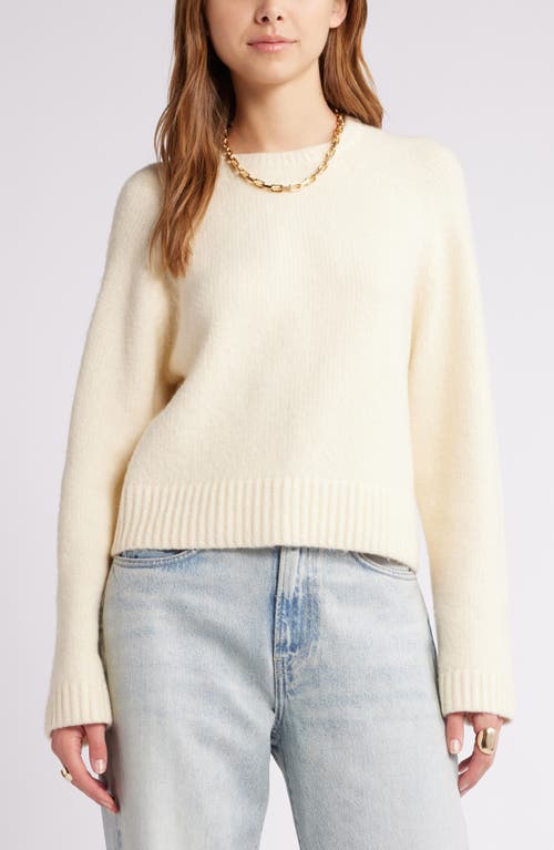 Open Edit Boxy Crewneck Sweater in Ivory Dove 