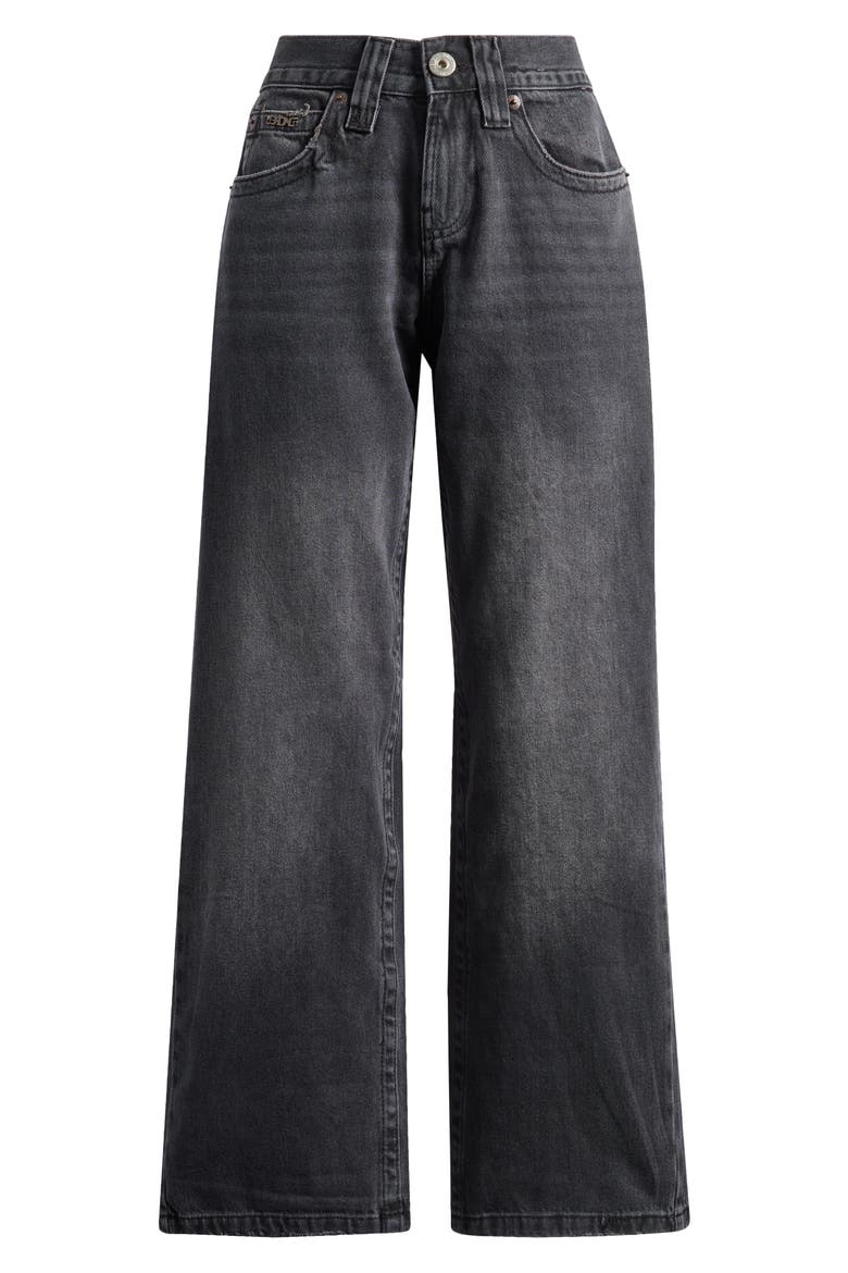 Kayla Low Rider Wide Leg Jeans, Alternate, color, BLACK