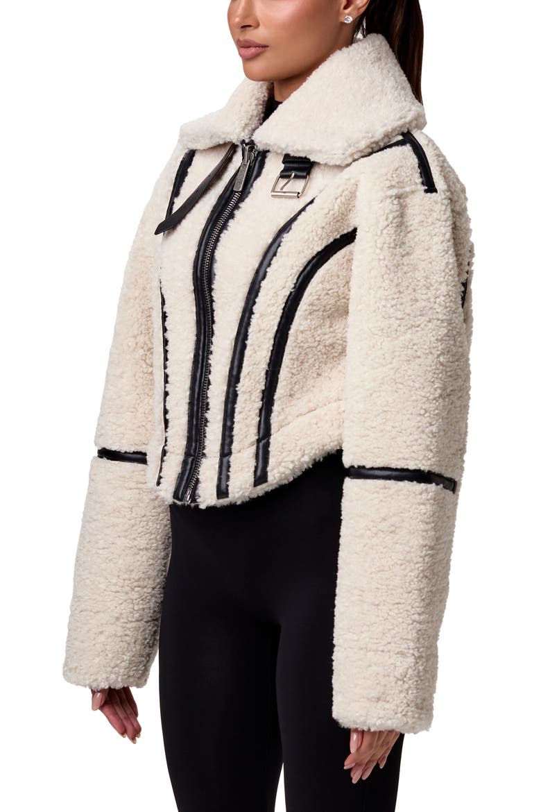 Reversible Faux Shearling Jacket, Alternate, color, CREAM
