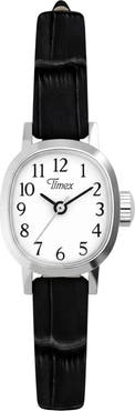 Timex® Cavatina Leather Strap Watch
