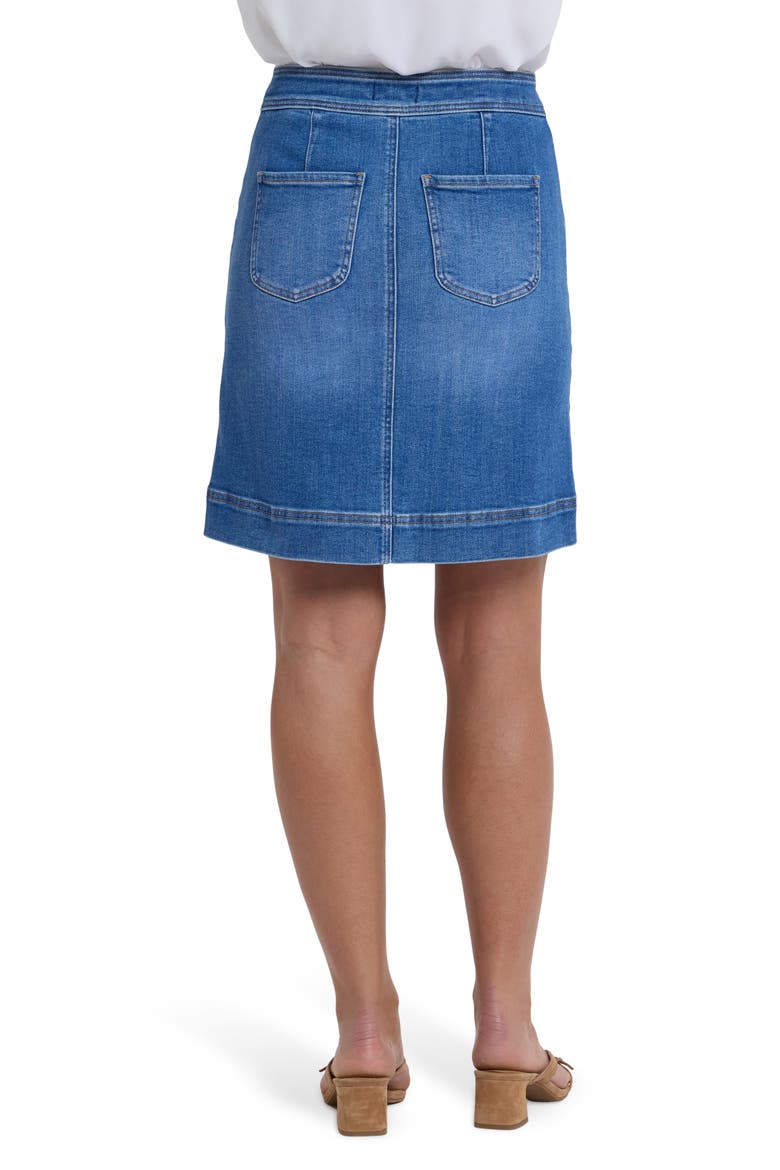 High Waist A-Line Denim Utility Skirt, Alternate, color, BLUE PARADISE