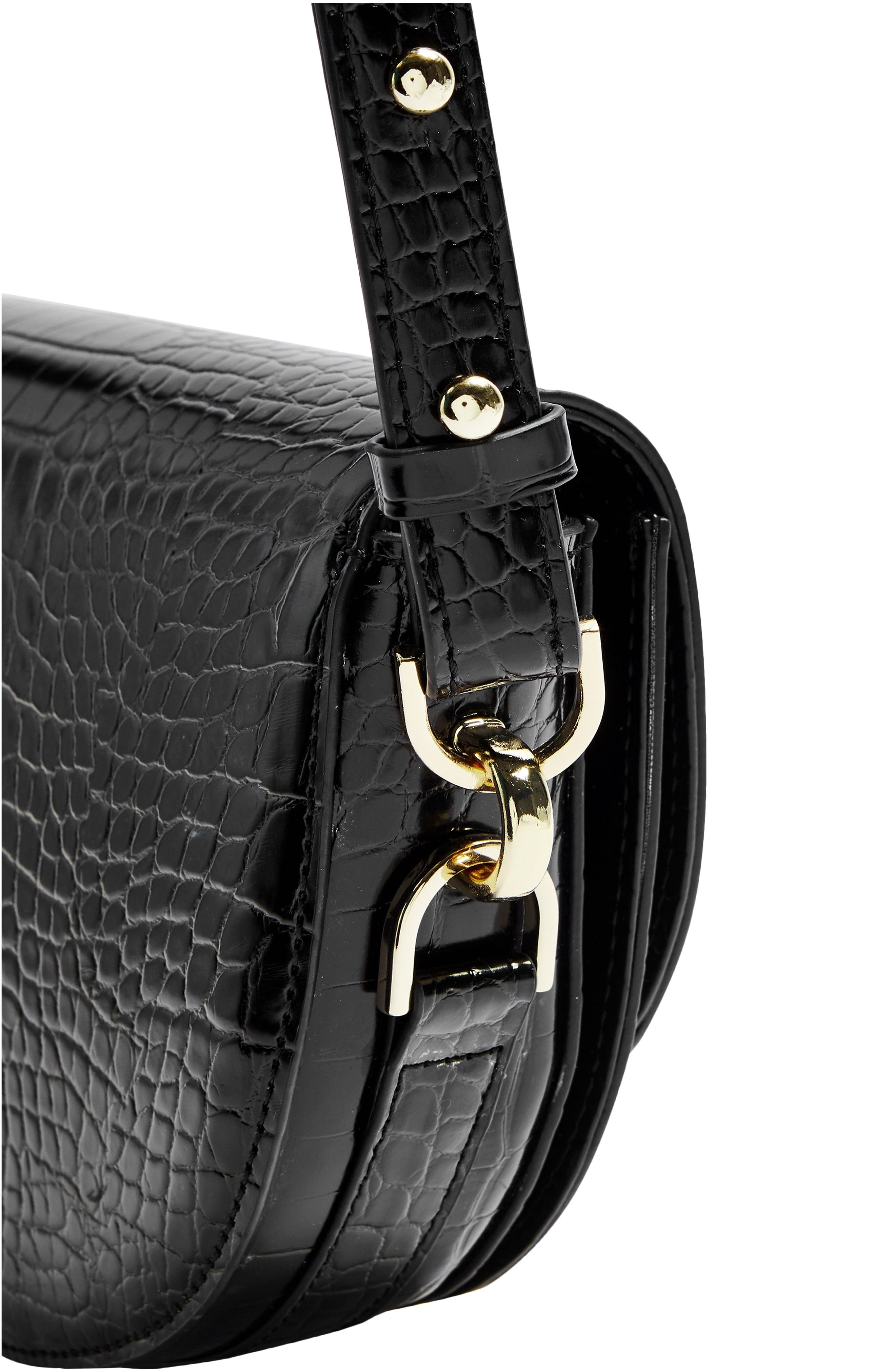 Topshop Coby Faux Leather Saddle Crossbody Bag, Alternate, color, 