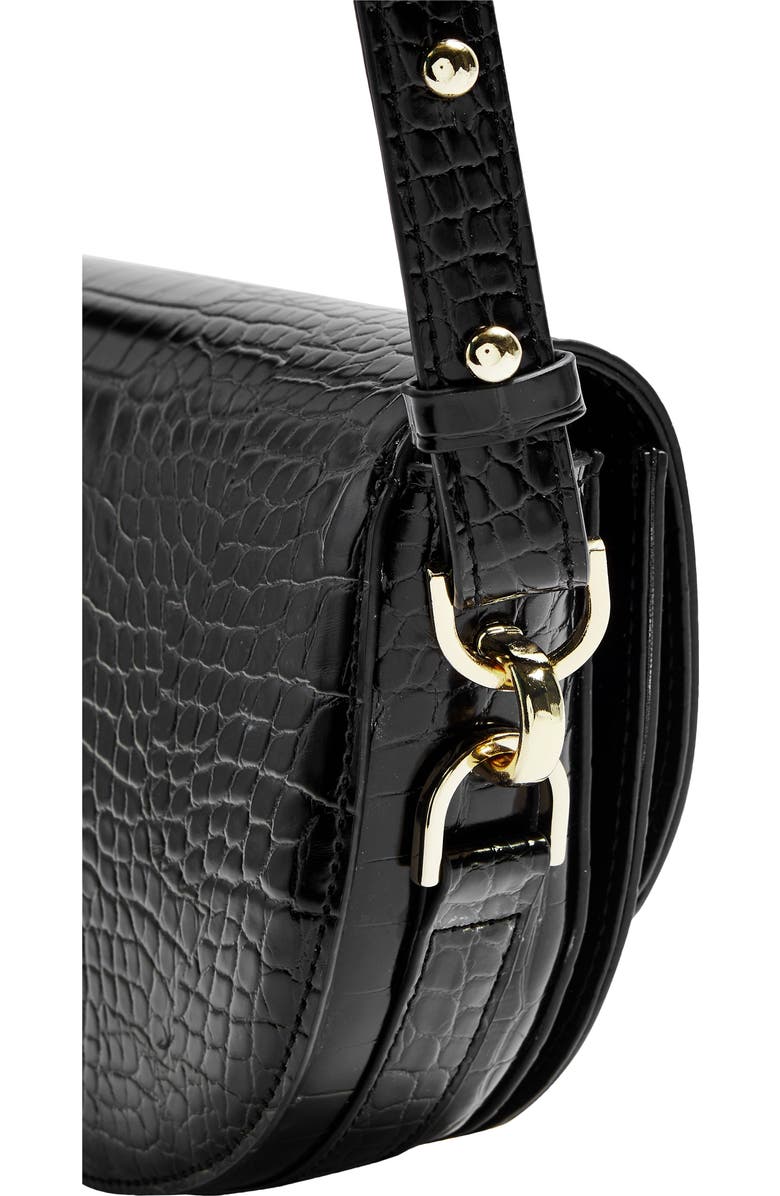 Topshop Coby Faux Leather Saddle Crossbody Bag, Alternate, color,