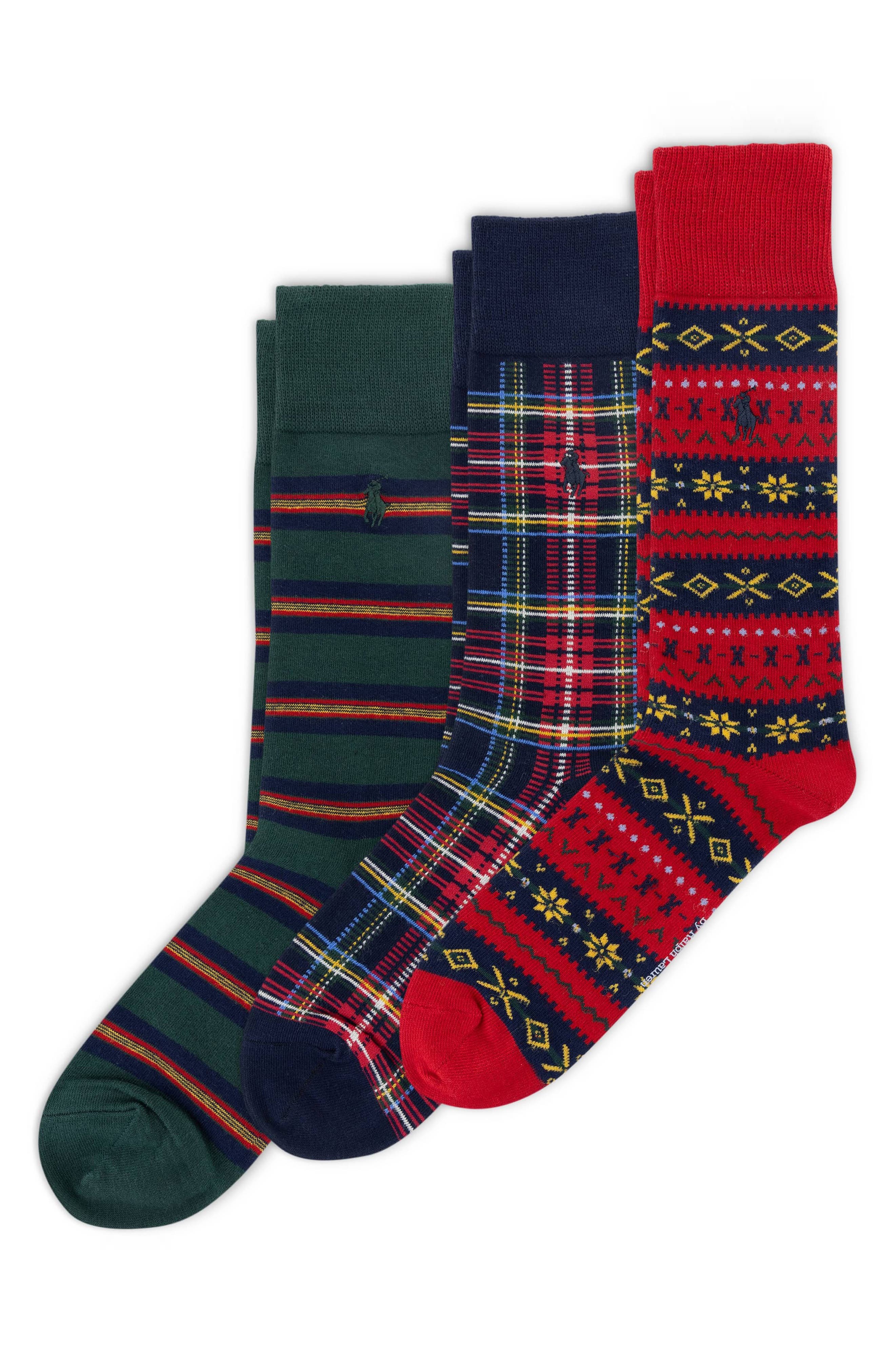 Polo Ralph Lauren Men's 3-pack Novelty Slack Socks In Red | ModeSens
