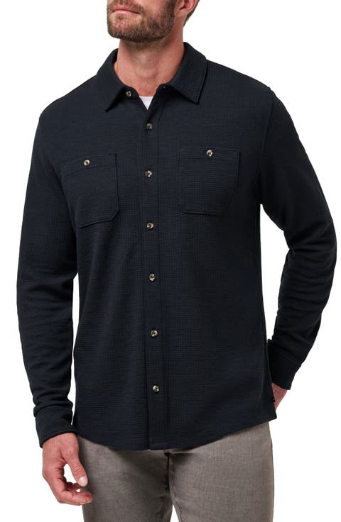 Cloud Waffle Knit Button-Up Shirt