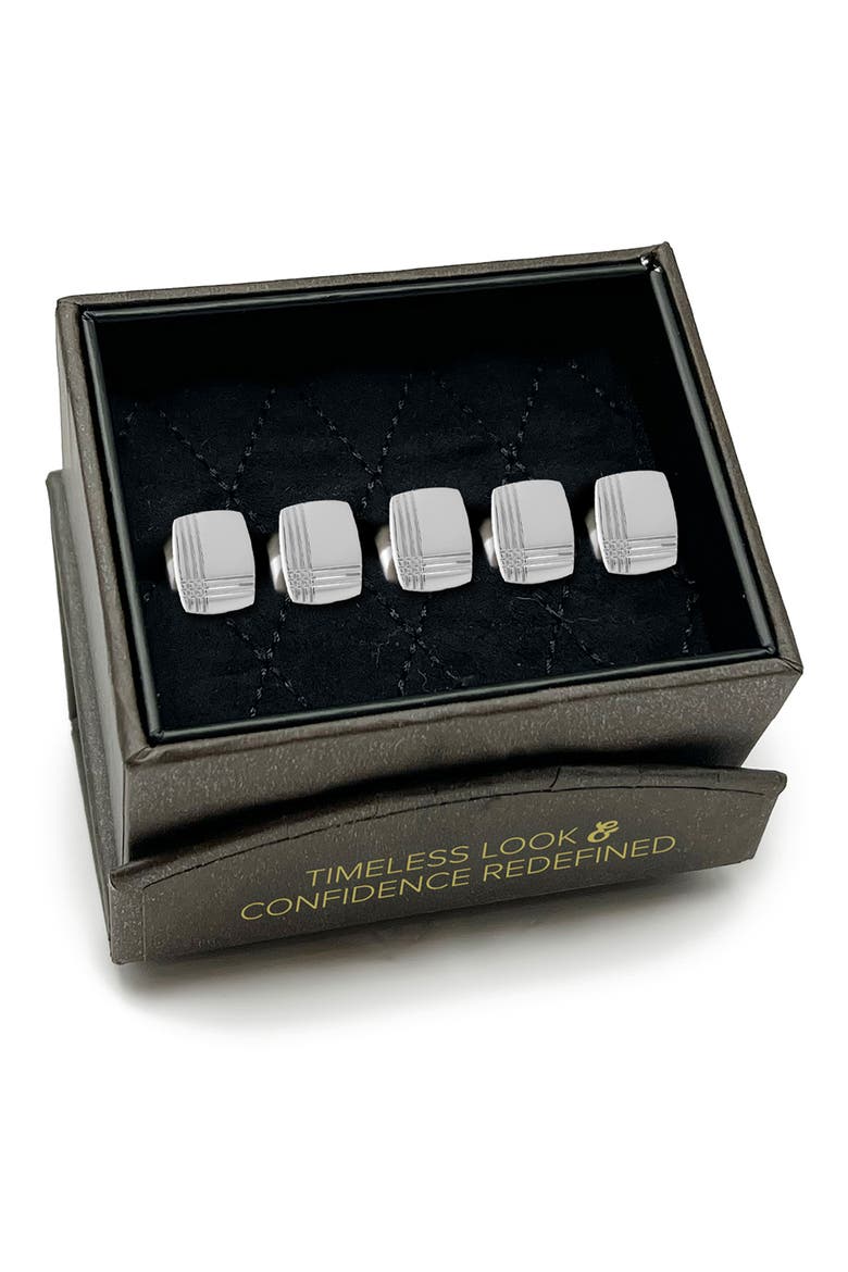 Tartan Shirt Studs, Alternate, color, SILVER