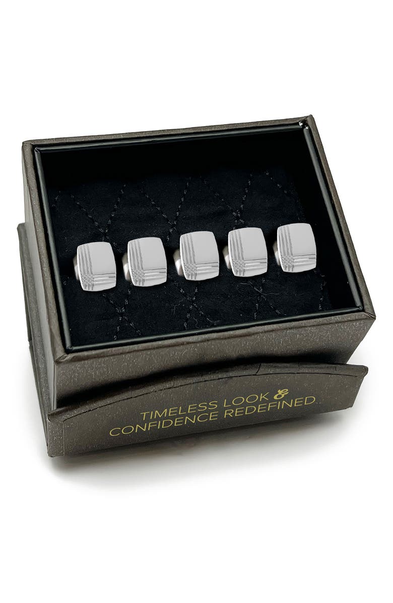 Cufflinks, Inc. Tartan Shirt Studs, Alternate, color, Silver
