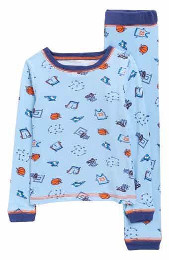 SLEEP ON IT Kids' Basketball Print Fitted Two-Piece Pajamas