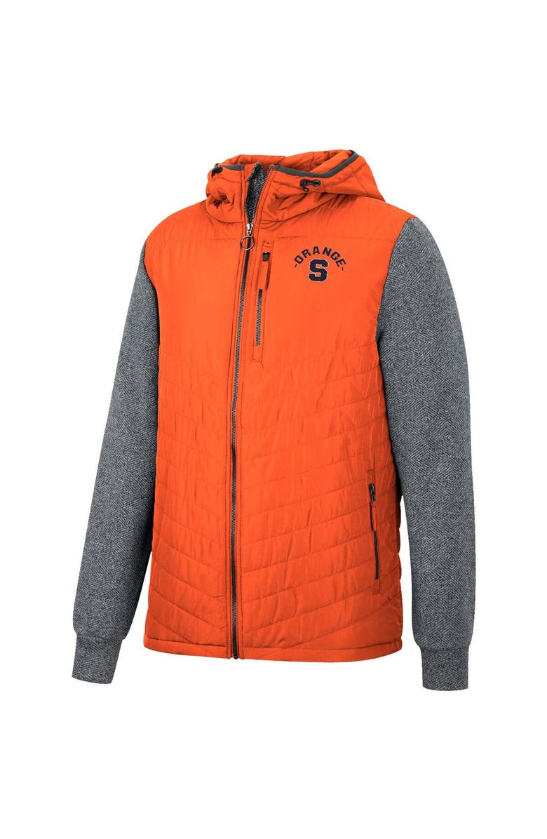 COLOSSEUM Men's Colosseum Orange/Charcoal Syracuse Orange Course Herringbone Full-Zip Hoodie, Alternate, color, 