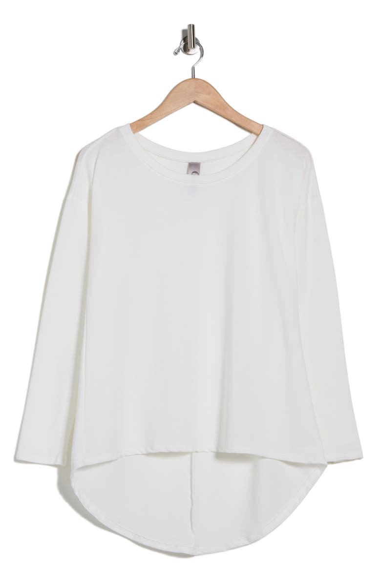 GO COUTURE Boat Neck High-Low Sweater, Main, color, White