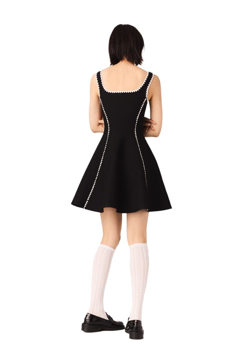 Short dress with topstitch details, Alternate, color, Black